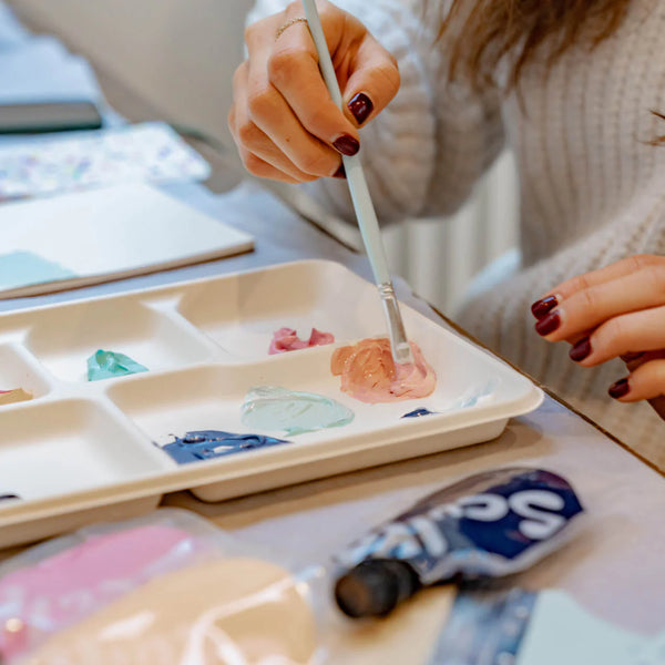 Choose your colours from canvas painting kit