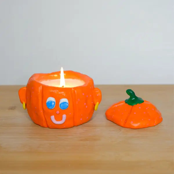 Pumpkin inspired candle making Halloween creation