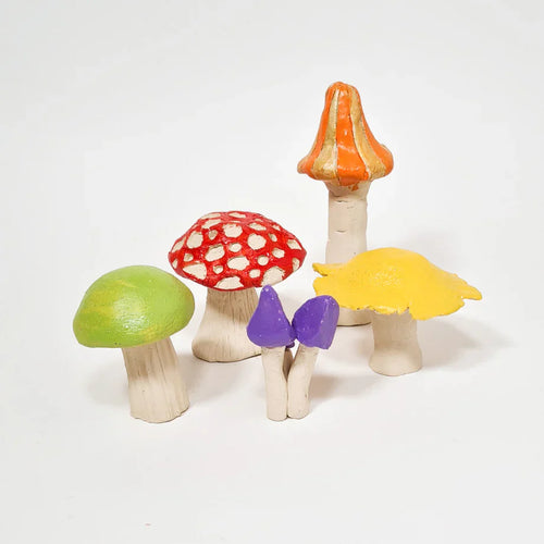 Sculpd Kids Pottery mushroom creations