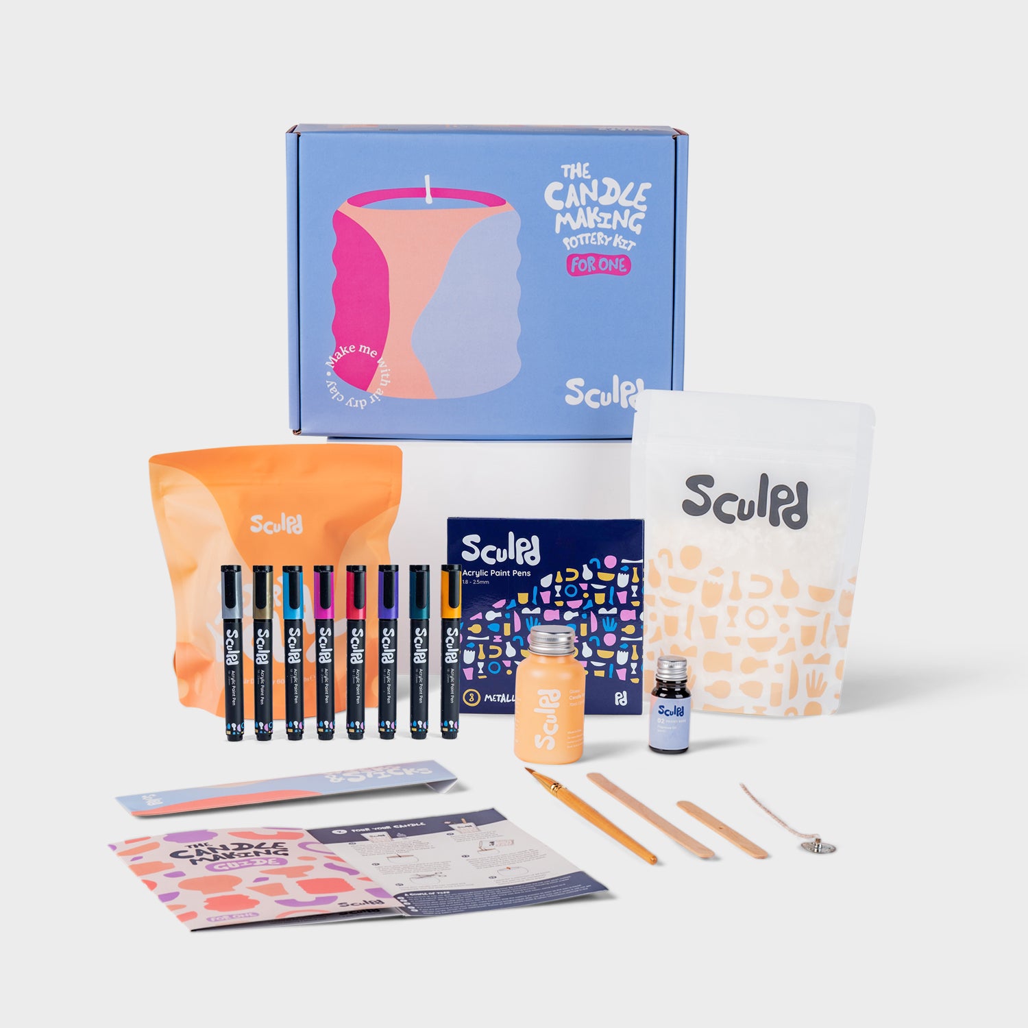 Sculpd Candle Making Kit for One with Metallic Colour Pens