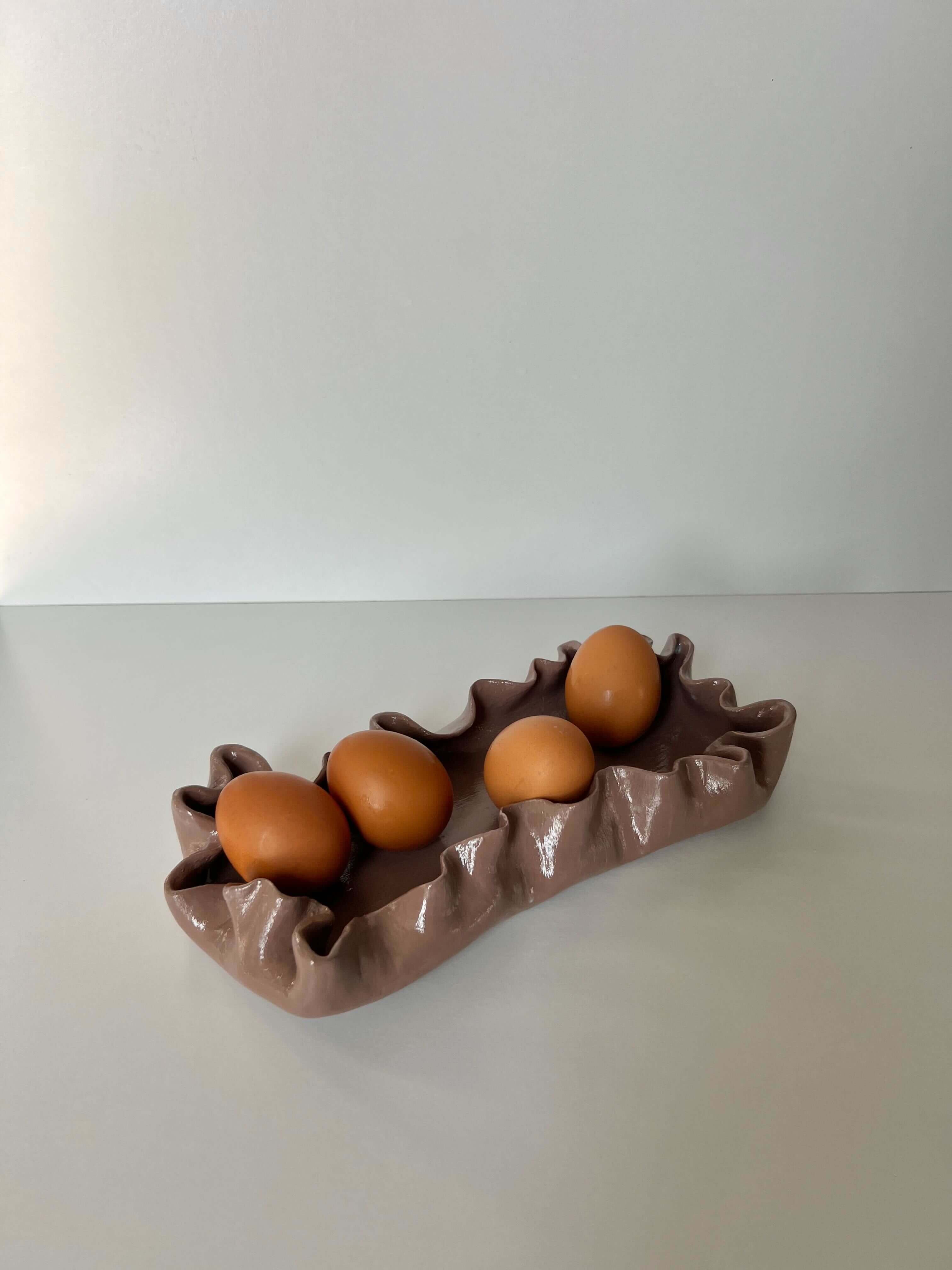 Egg bowl crafted using clay kit