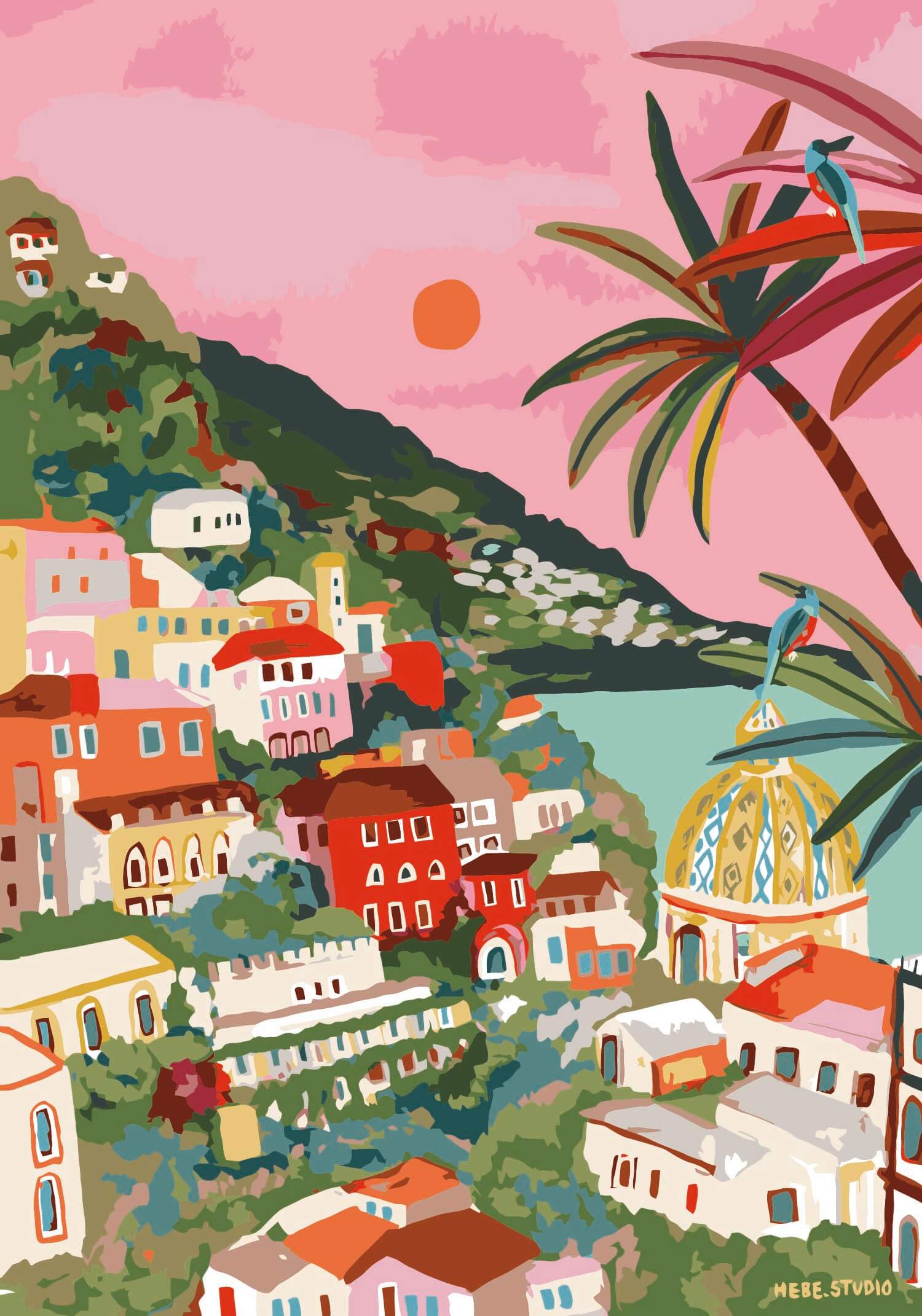 Amalfi Sunset Artwork