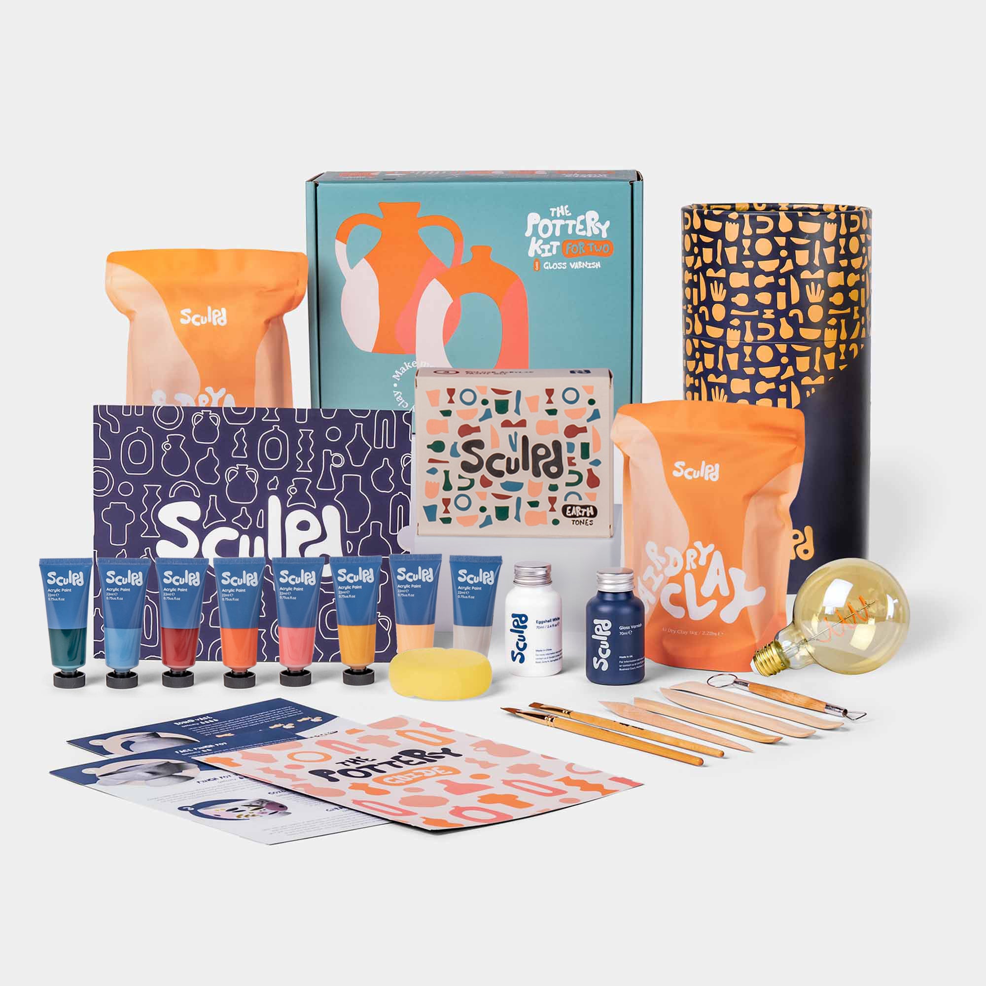 Sculpd filament lamp kit with earth paints set