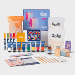 Ultimate candle bundle Classic paints with Bloomsbury pens and clay letter stamps