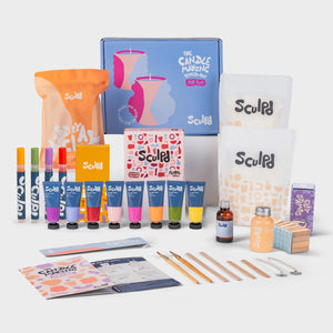 Ultimate candle bundle Floral paints with Bloomsbury pens and clay letter stamps