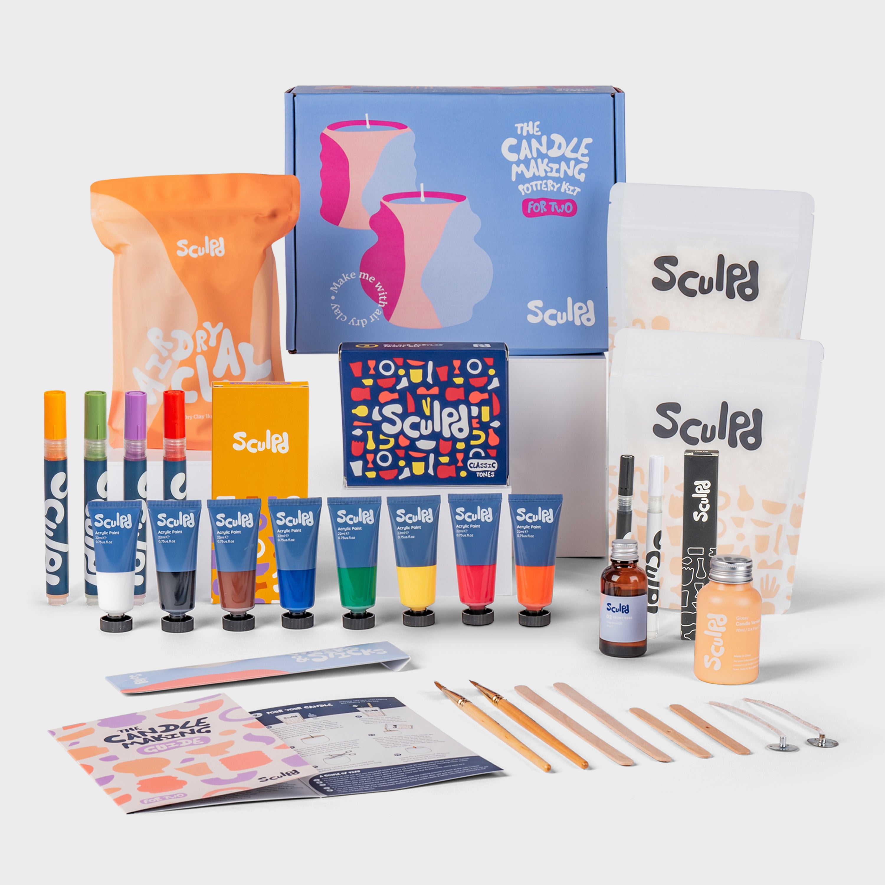 Sculpd Ultimate Candle with Classic Paints, Bloomsbury, and Fine Tip Pens Set