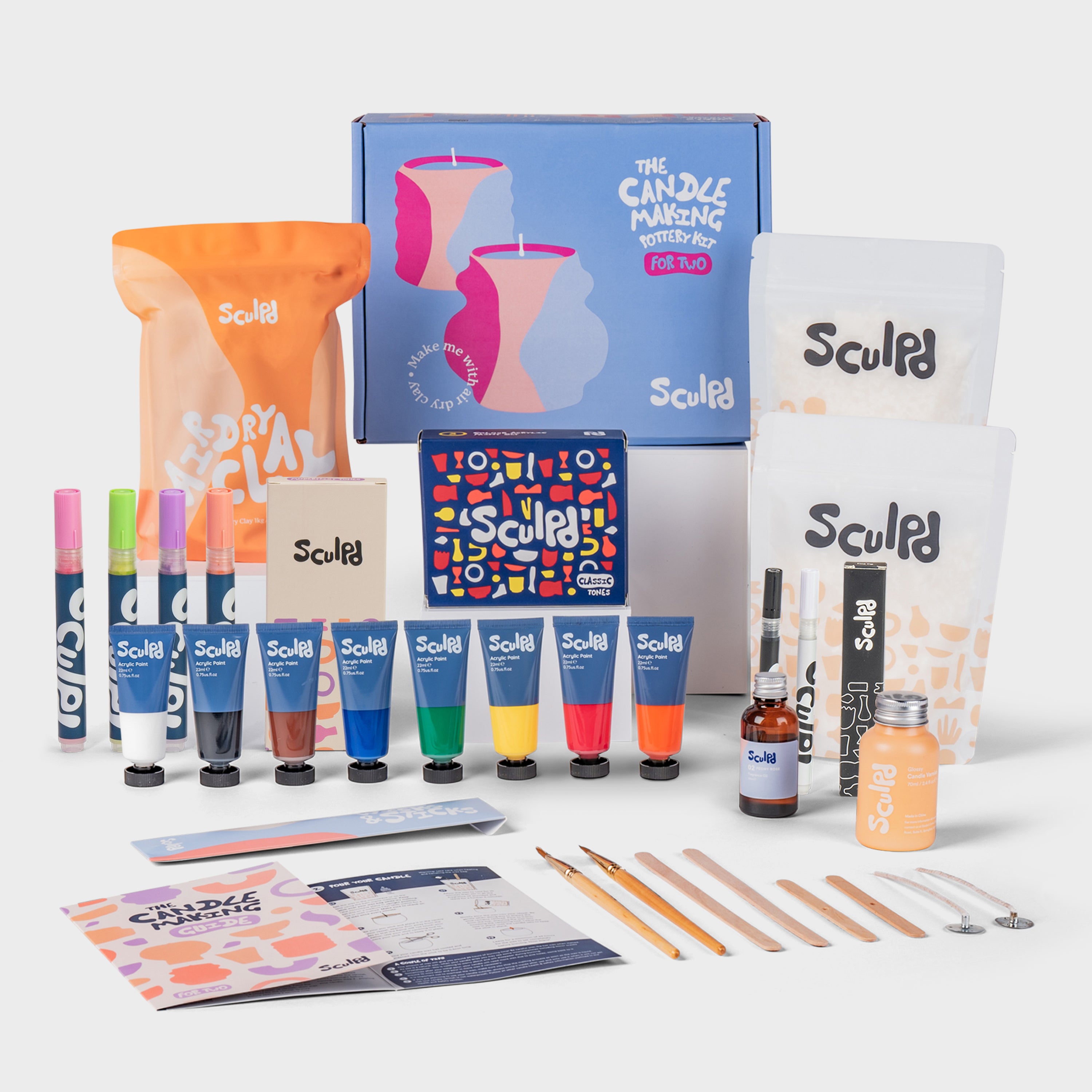 Sculpd Ultimate Candle with Classic Paints, Modernist, and Fine Tip Pens Set