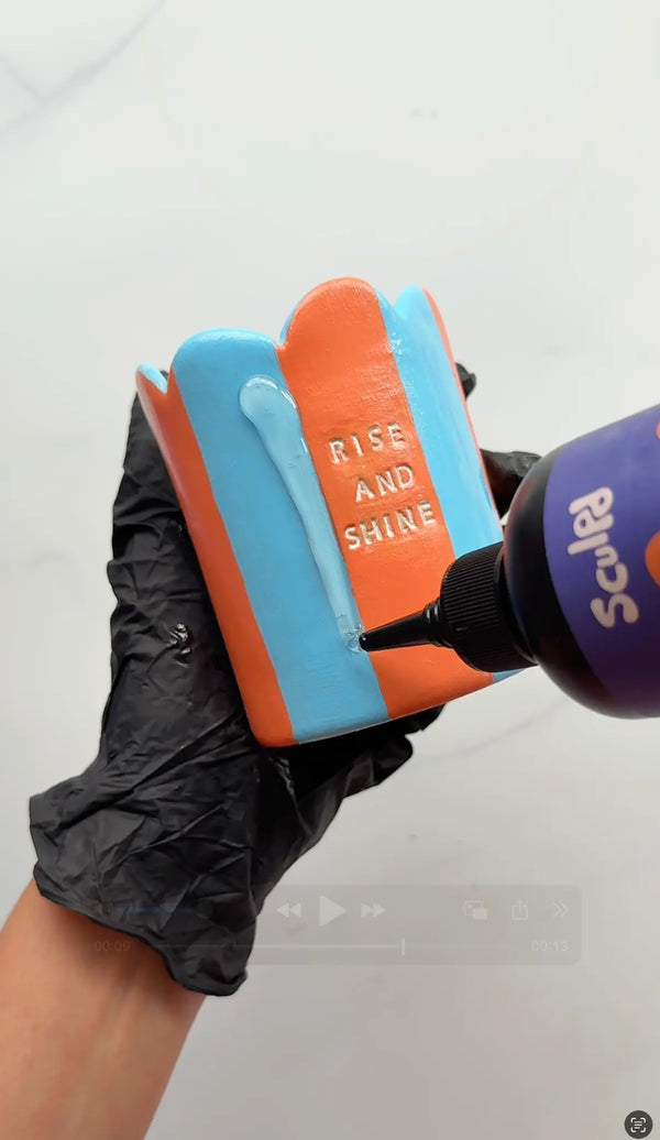 Applying Sculpd UV Resin in a candle making creation